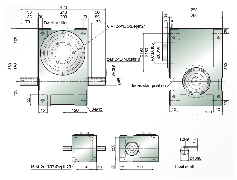 Flange Model 140DF Dimensions